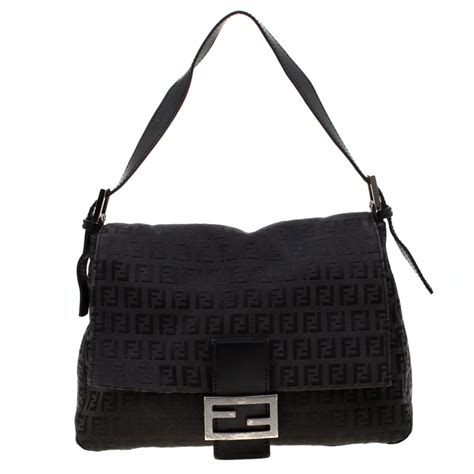 fendi canvas shoulder bag|fendi black canvas pouch.